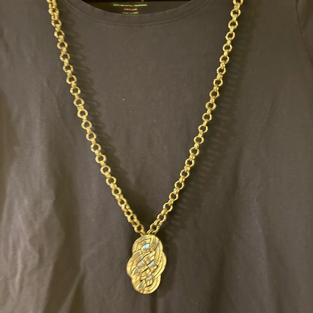 Chain Link Necklace with Ornate Pendant